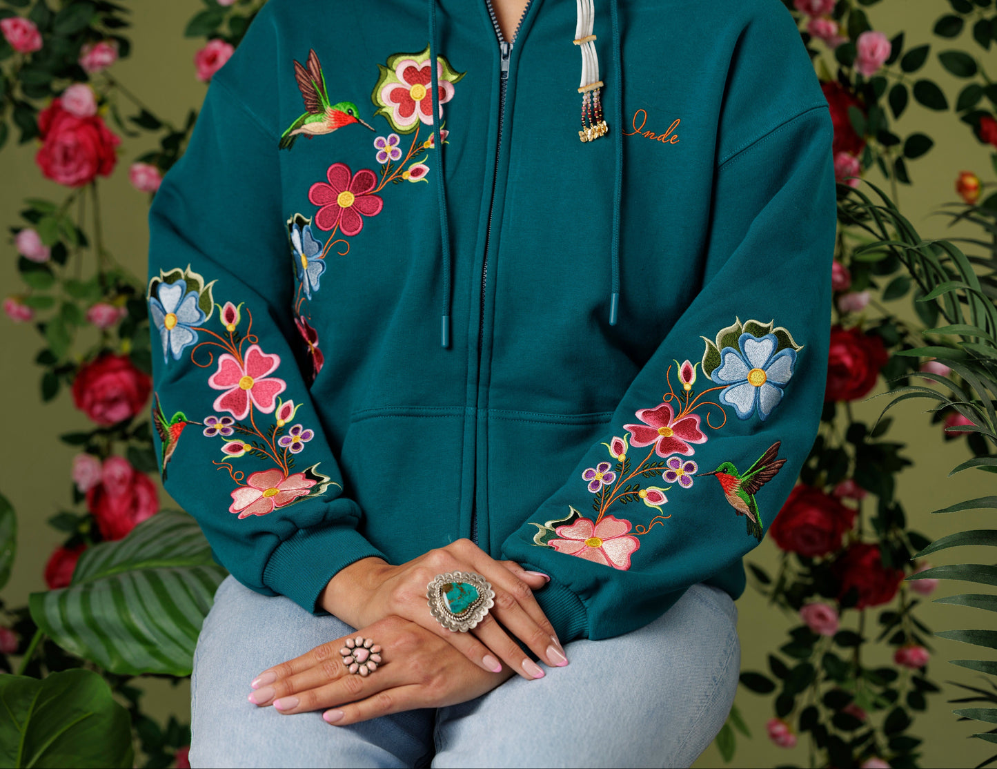 PREORDER Teal Nenookaasi Zip-Up